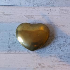 Mid Century Brass Heart Trinket Box